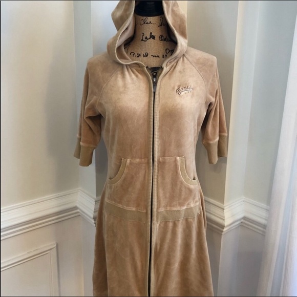 Guess Velour Hooded Cover Up - Picture 1 of 7